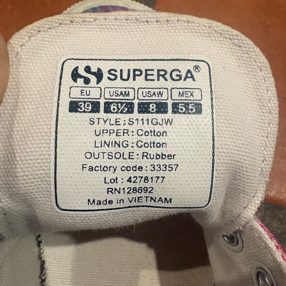 Superga Tie-Dye Canvas Sneakers - Rainbow, Women’s Size EU39 (US 8/8.5) - Picture 6 of 6